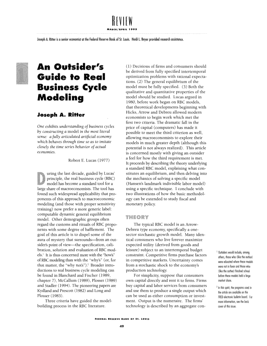 An Outsider's Guide to Real Business Cycle Modeling