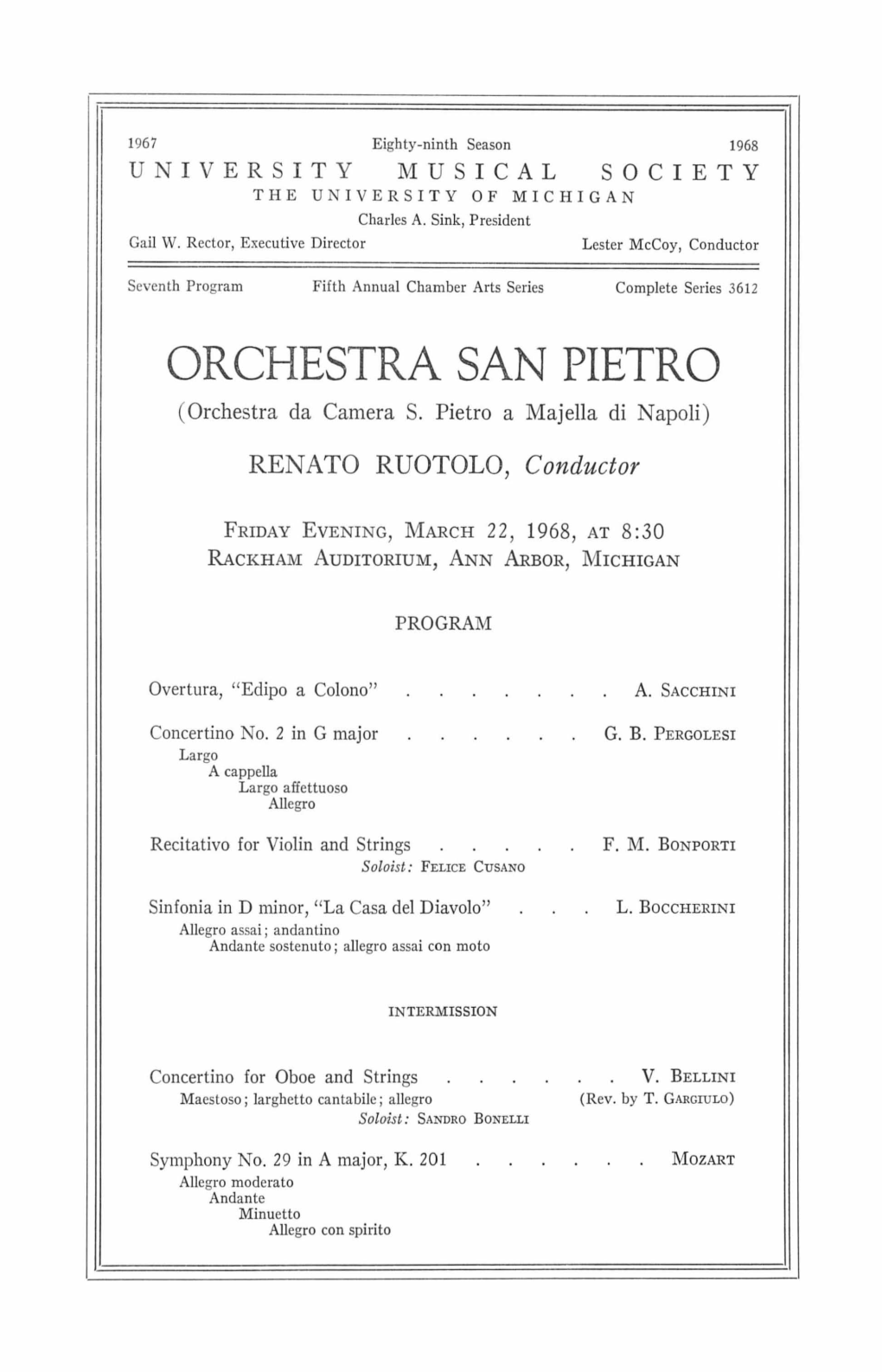 ORCHESTRA SAN PIETRO (Orchestra Da Camera S