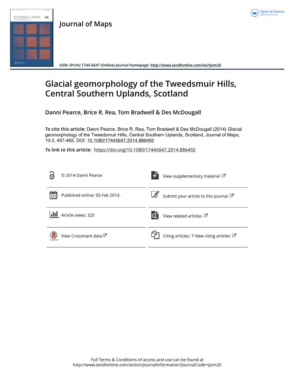 Glacial Geomorphology of the Tweedsmuir Hills, Central Southern Uplands, Scotland