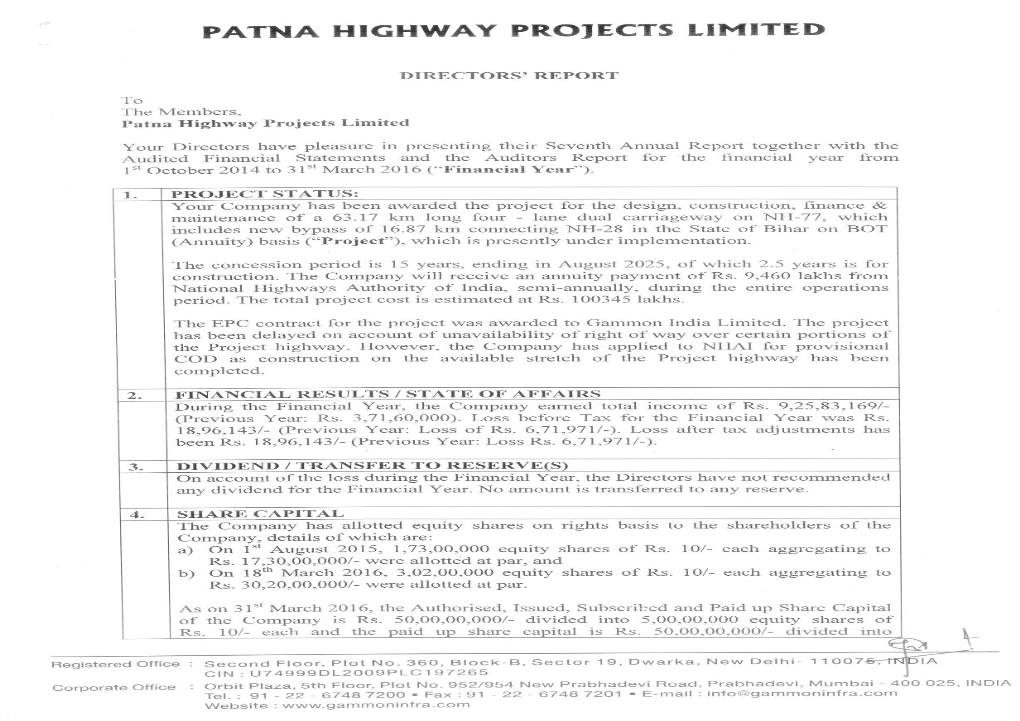 Patna Highway Projects Limited.Pdf