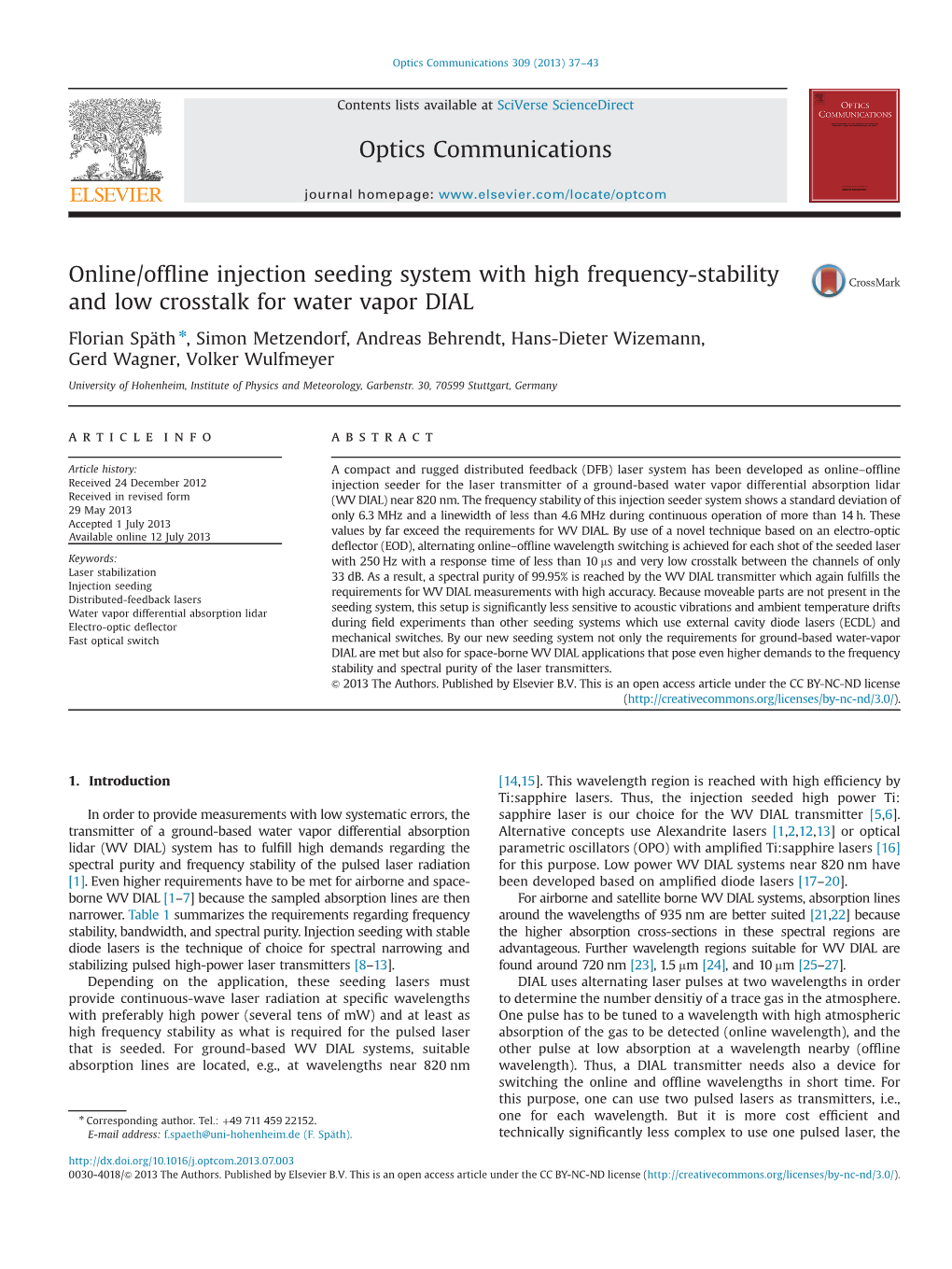 Online/Offline Injection Seeding System with High Frequency-Stability and Low Crosstalk for Water Vapor DIAL