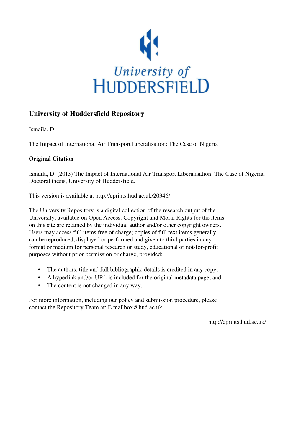 University of Huddersfield Repository