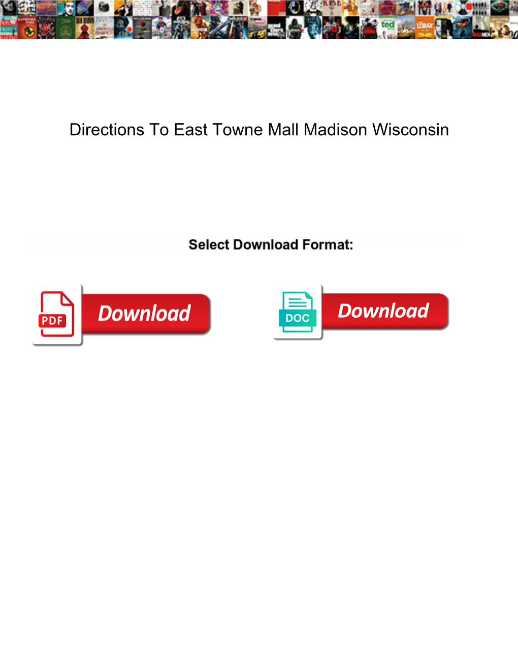 Directions to East Towne Mall Madison Wisconsin