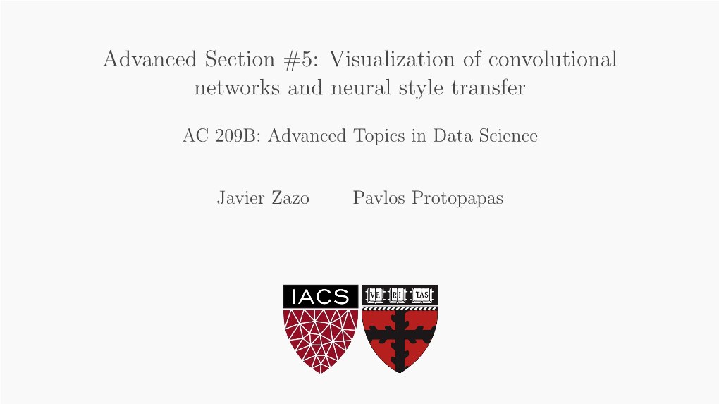 Visualization of Convolutional Networks and Neural Style Transfer