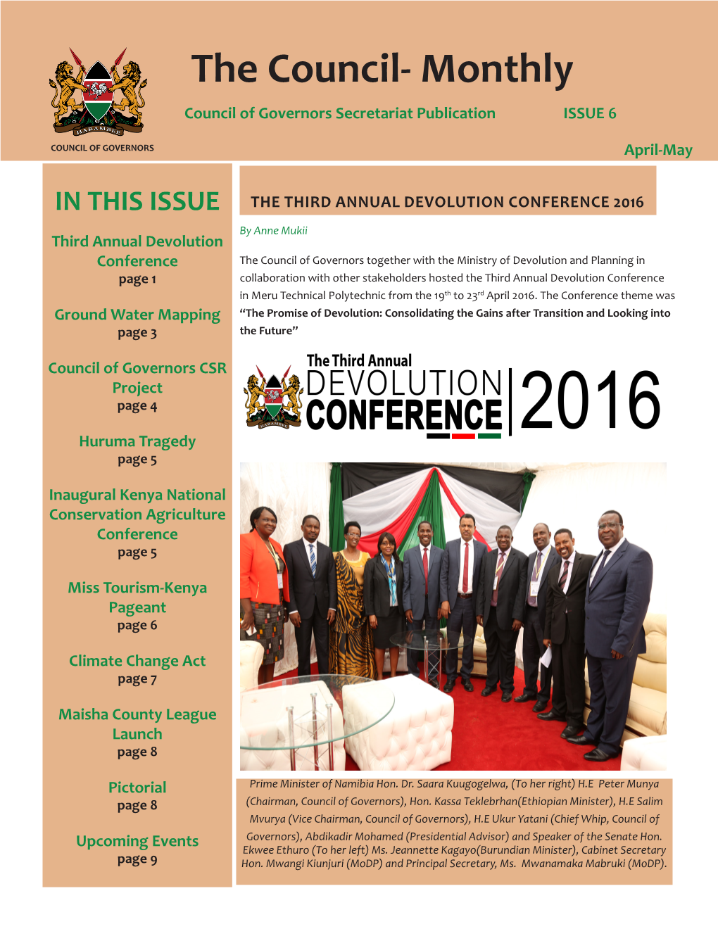 The Council- Monthly Council of Governors Secretariat Publication ISSUE 6