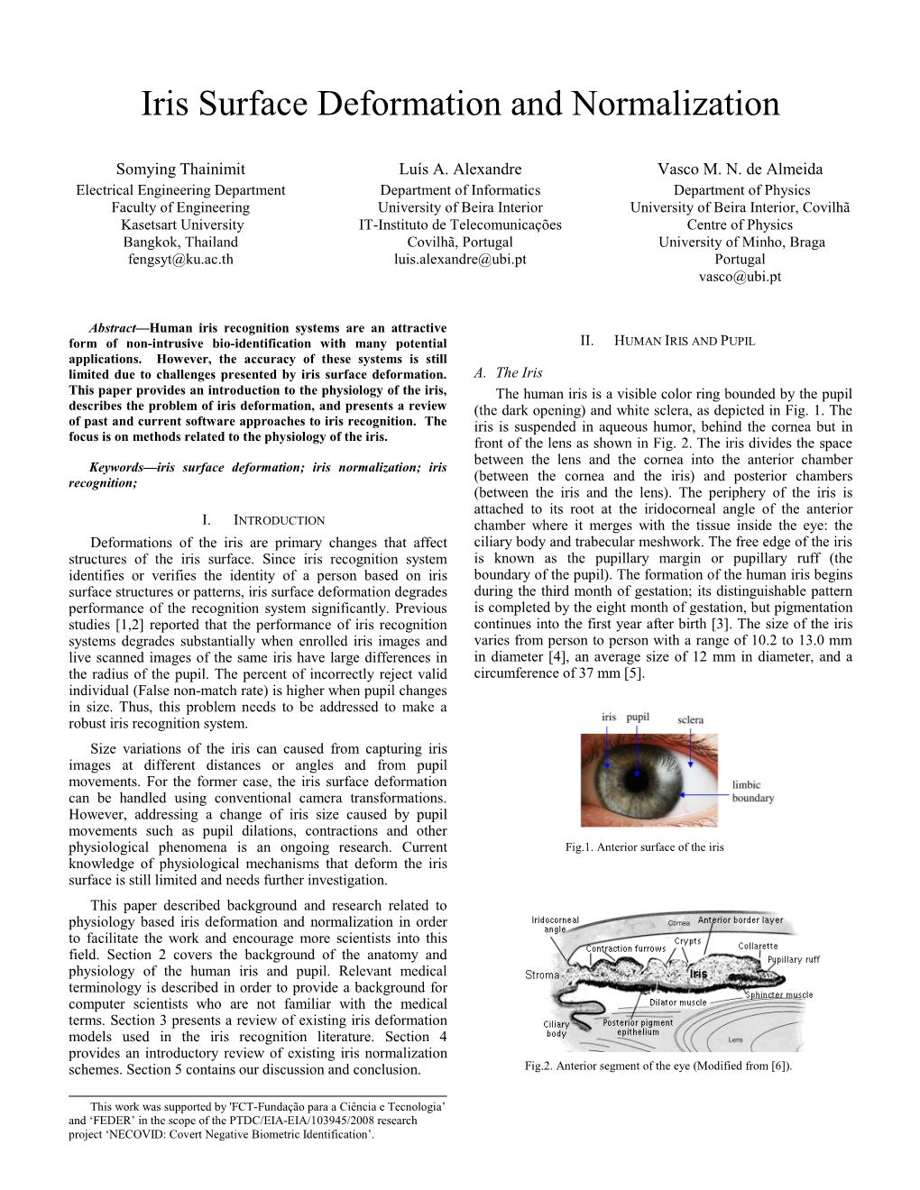 Iris Surface Deformation and Normalization