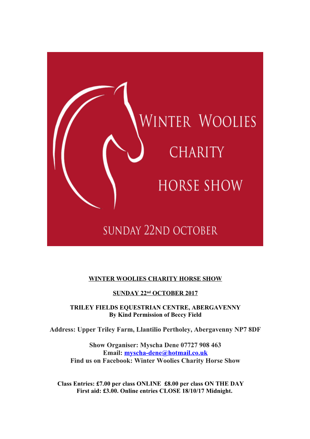 Winter Woolies Charity Horse Show