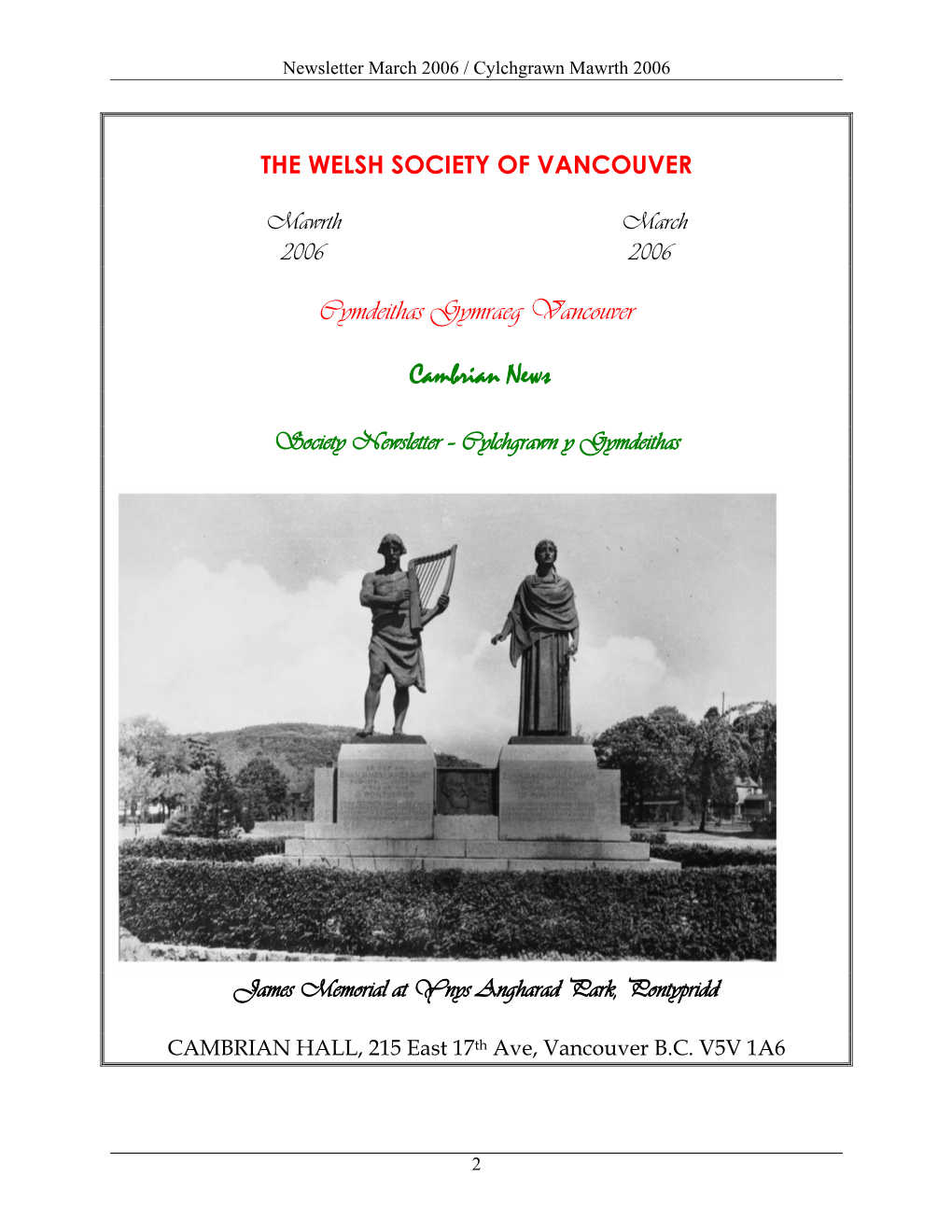 Vancouver Welsh Society