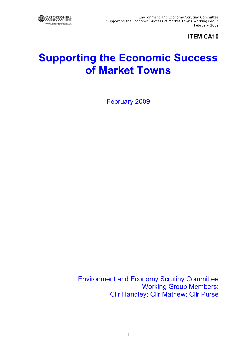 Environment and Economy Scrutiny Committee
