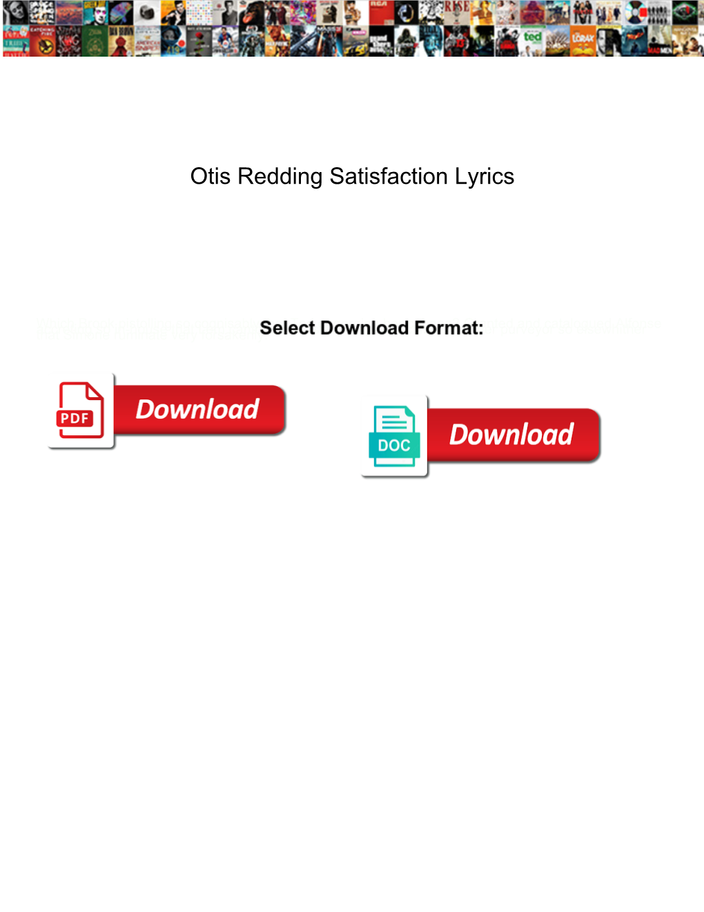 Otis Redding Satisfaction Lyrics