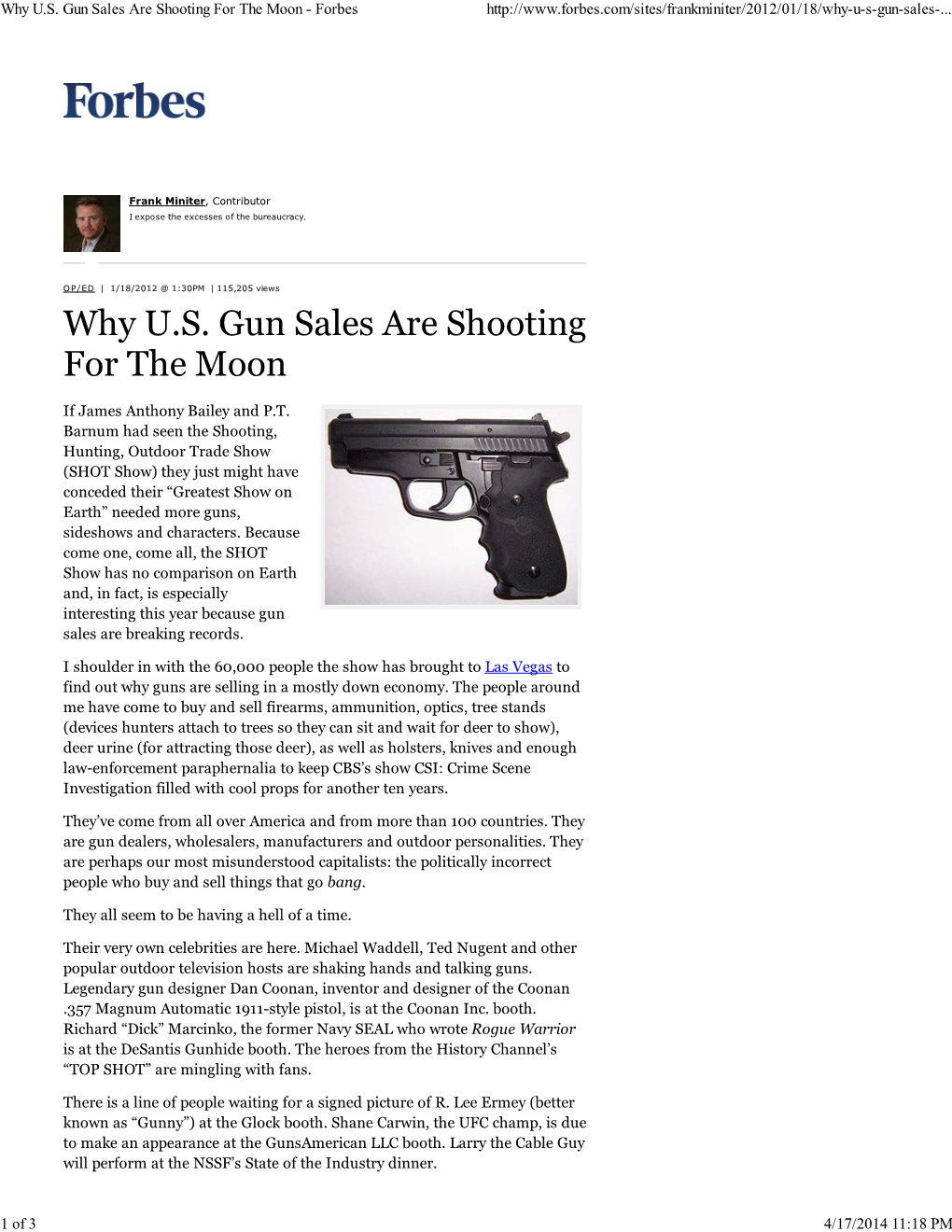 Why U.S. Gun Sales Are Shooting for the Moon - Forbes