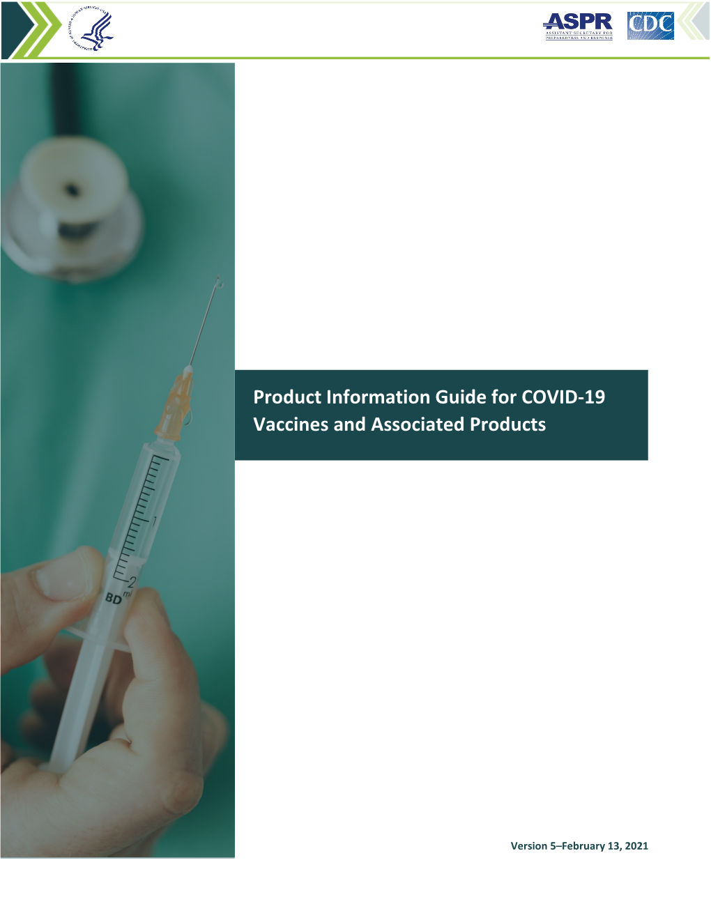 Product Information Guide for COVID-19 Vaccines and Associated Products