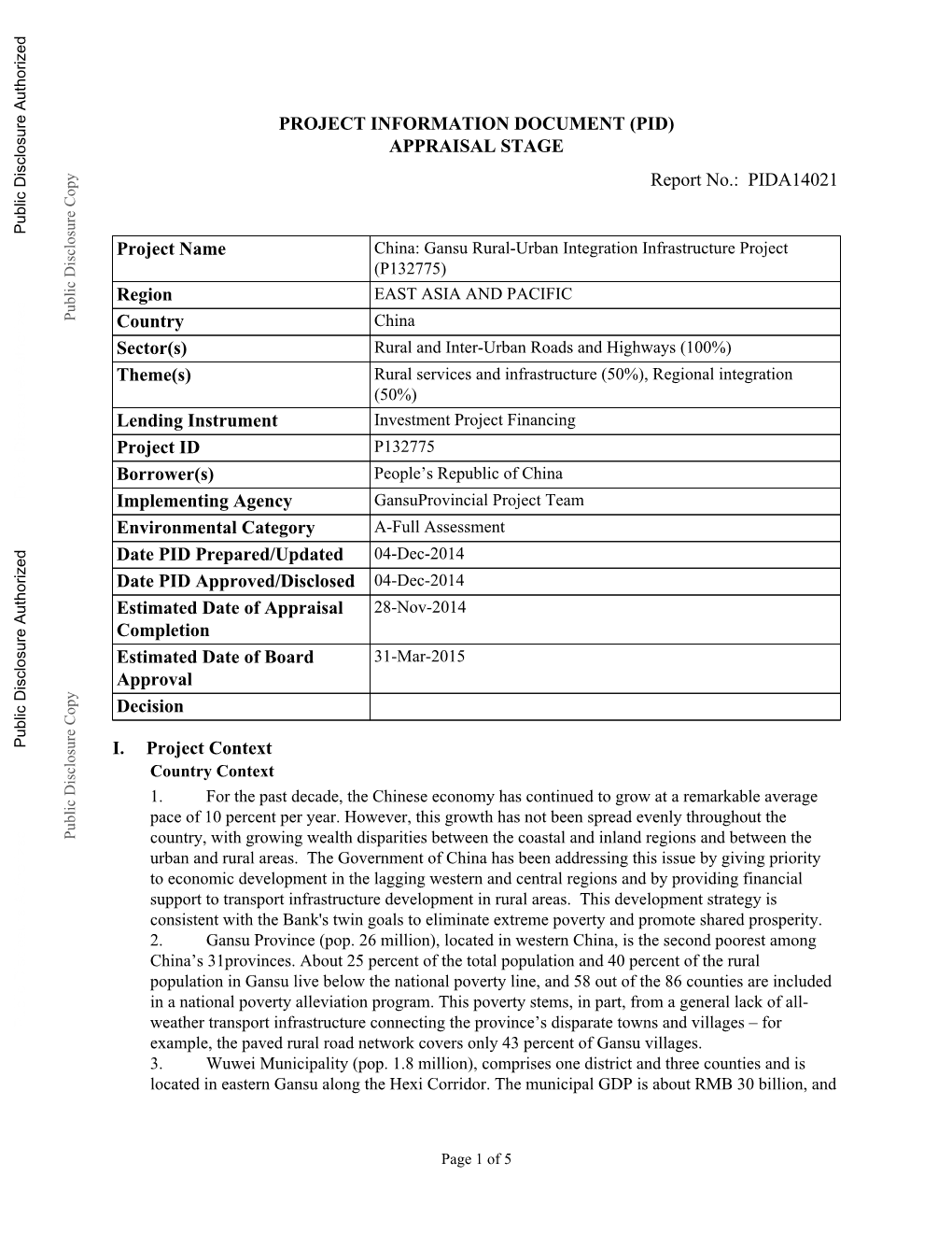 World Bank Document