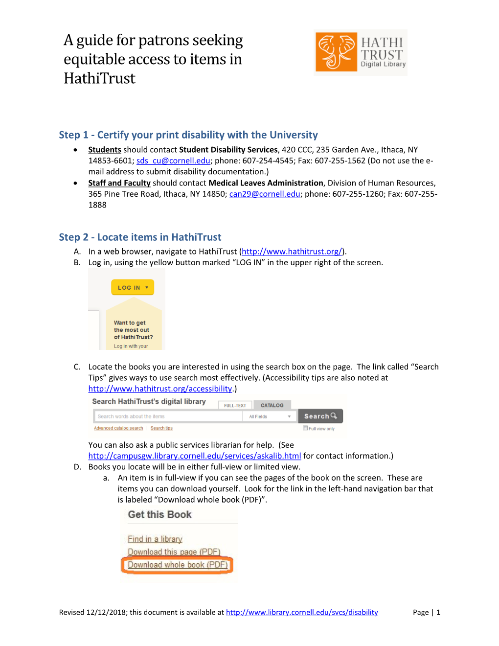 Equitable Access to Items in Hathitrust