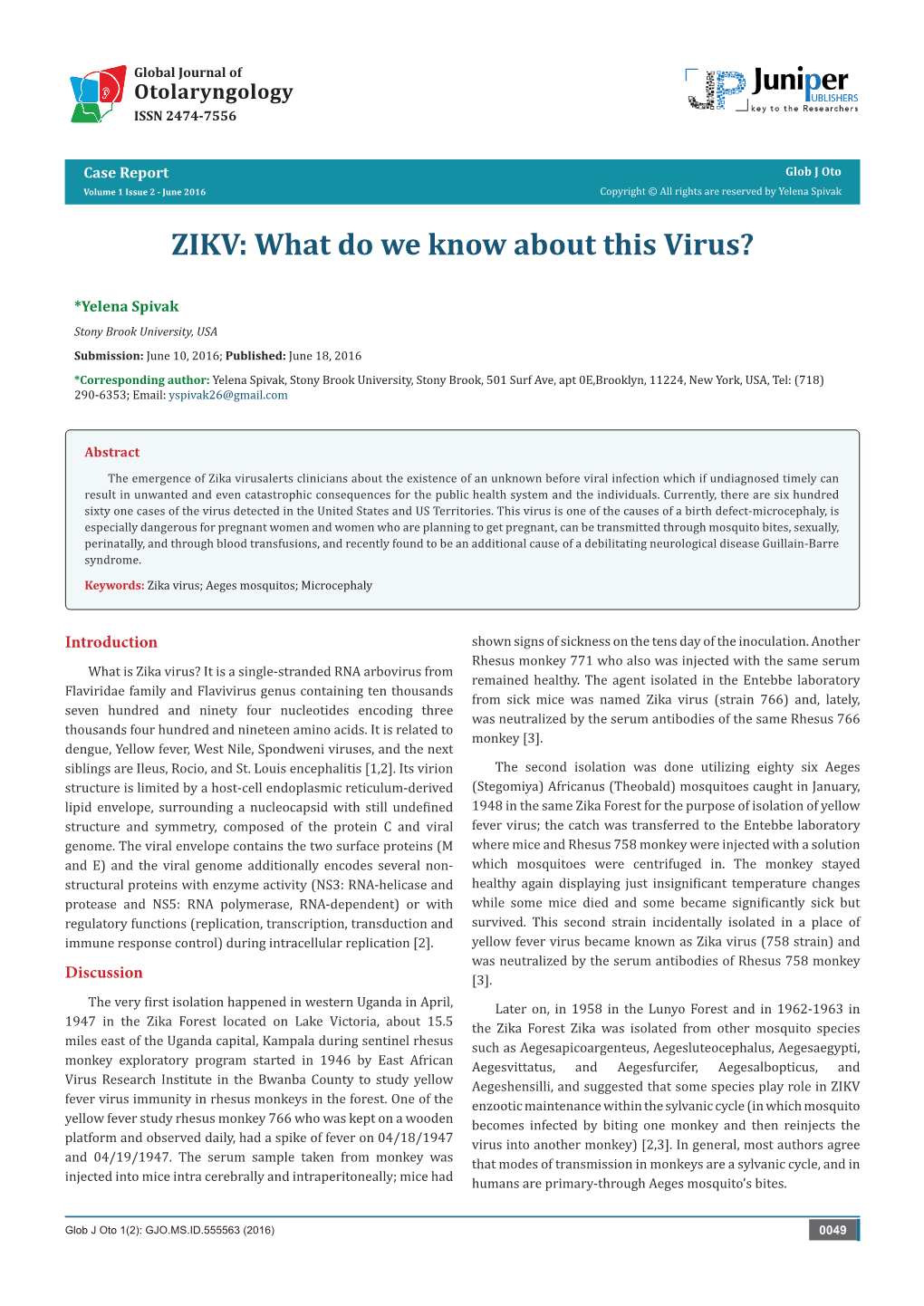 ZIKV: What Do We Know About This Virus?