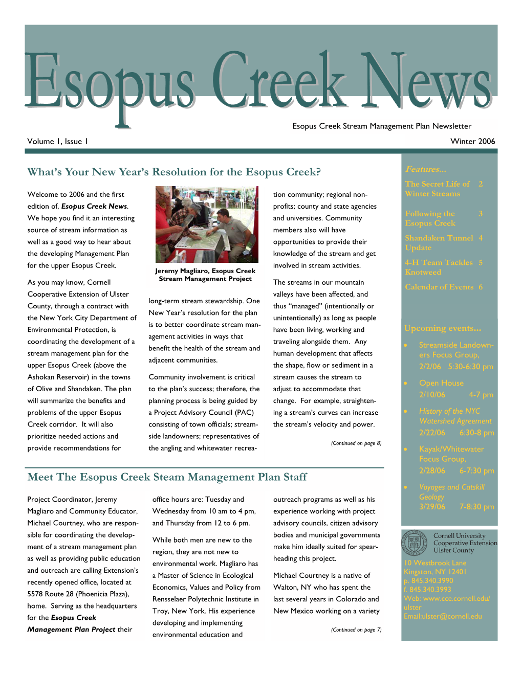 Esopus Creek News 2006 Winter