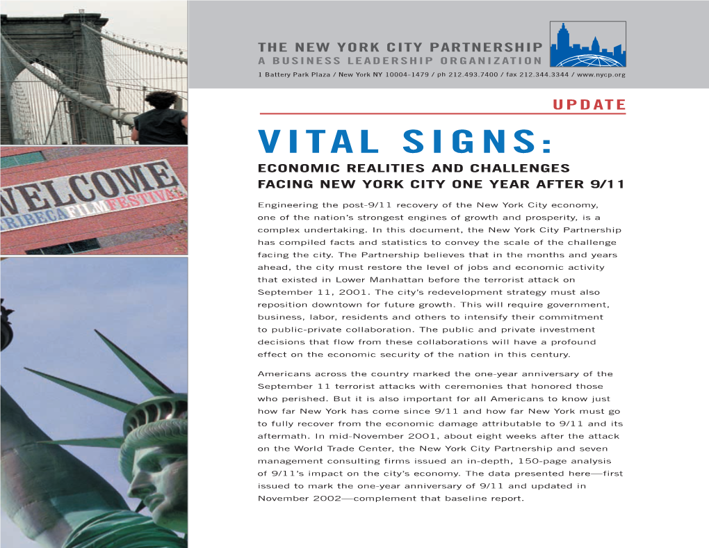 Vital Signs: Economic Realities and Challenges Facing New York City One Year After 9/11