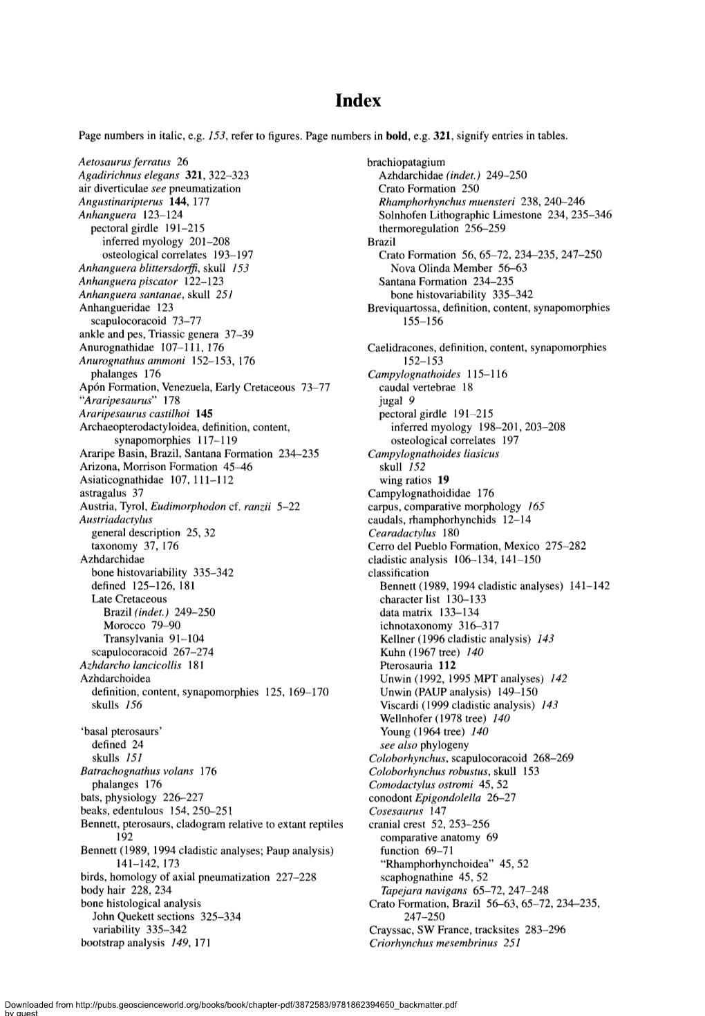 Page Numbers in Italic, Eg 153, Refer to Figures