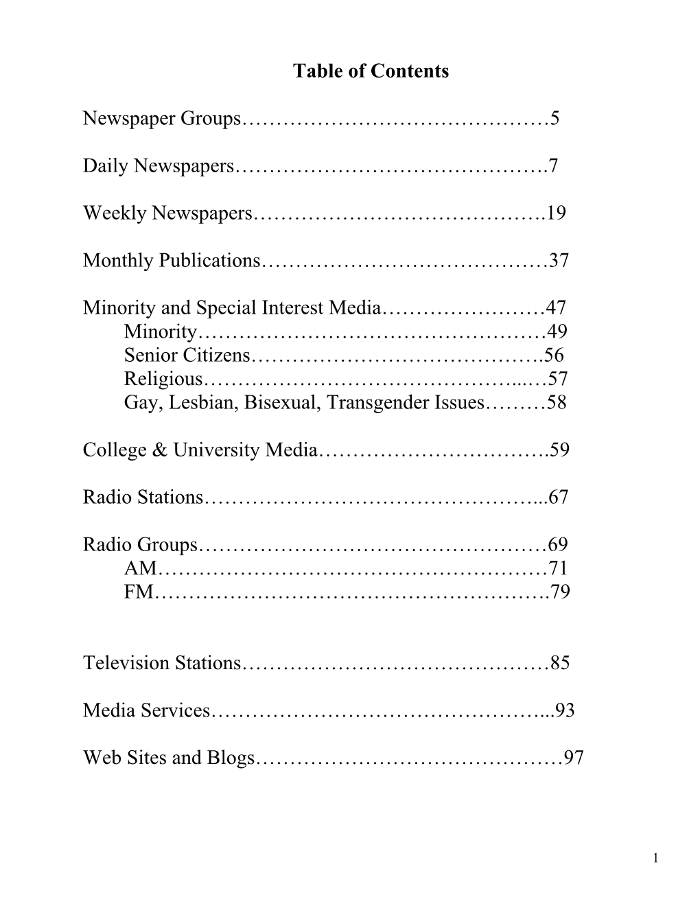 5 Daily Newspapers…………………………