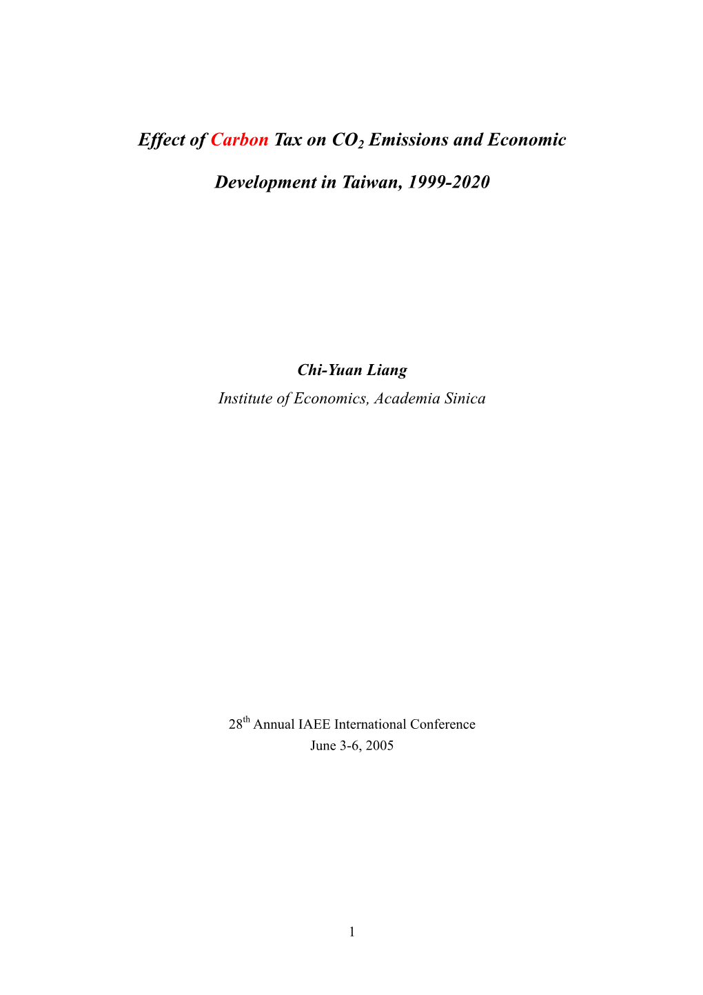 Effect of Carbon Tax on CO2 Emissions and Economic Development in Taiwan, 1999-2020