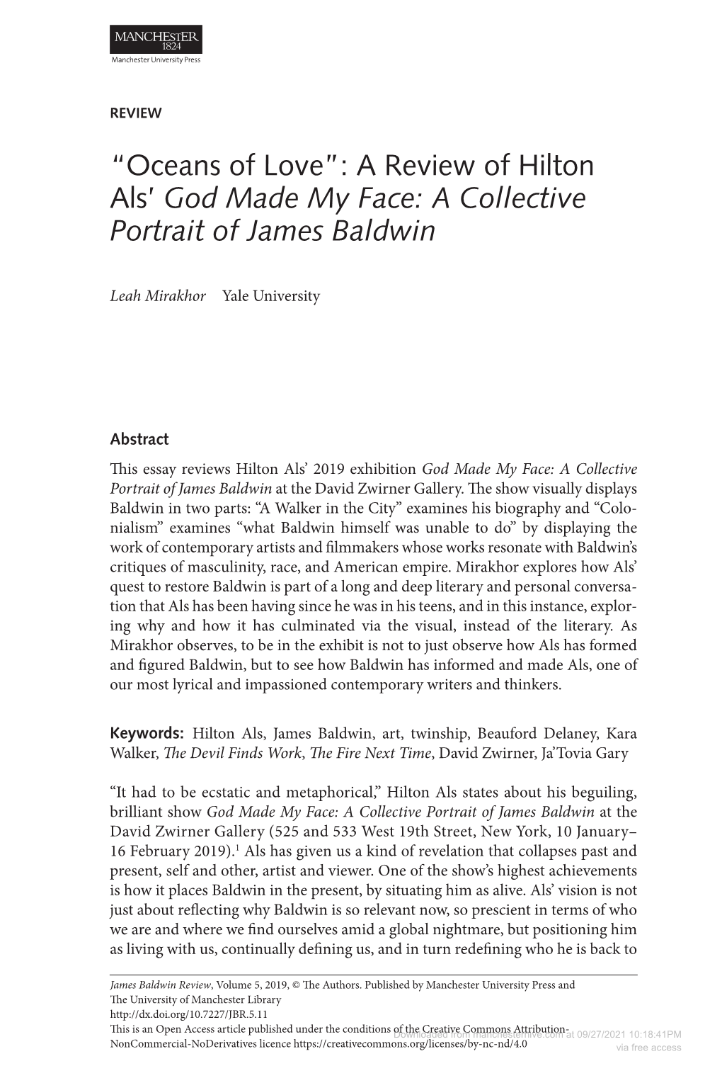 A Review of Hilton Als' God Made My Face