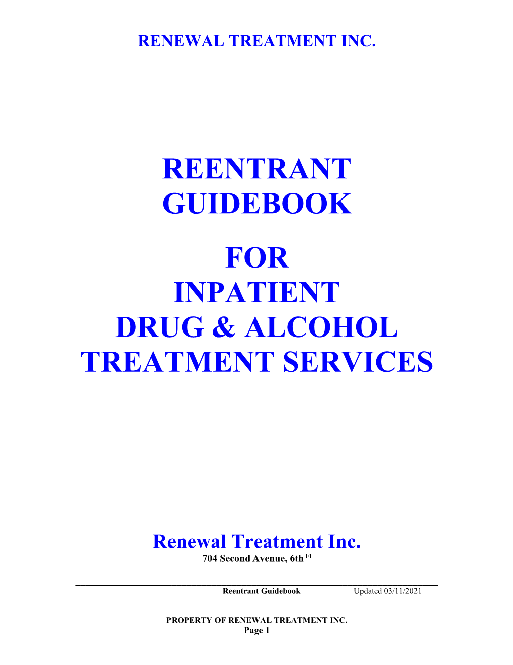 Renewal Treatment, Inc