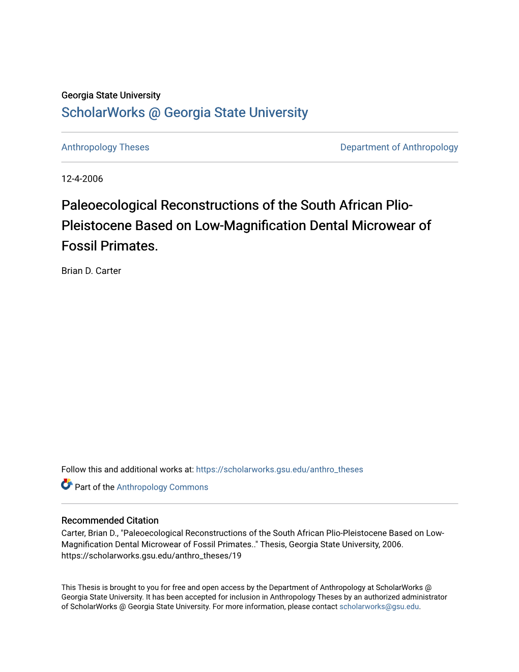 Paleoecological Reconstructions of the South African Plio-Pleistocene Based on Low-Magnification Dental Microwear of Fossil Prim