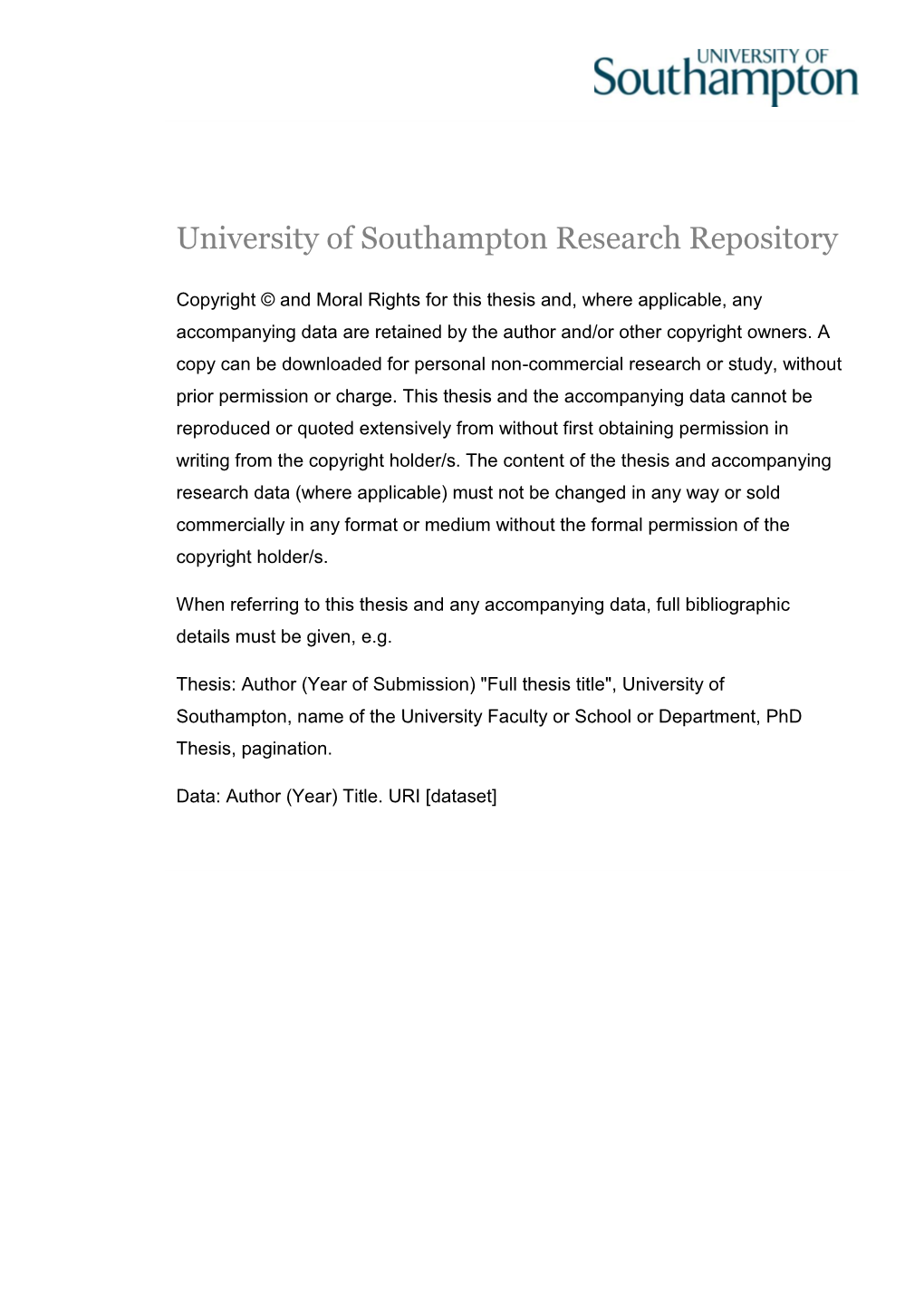 University of Southampton Research Repository