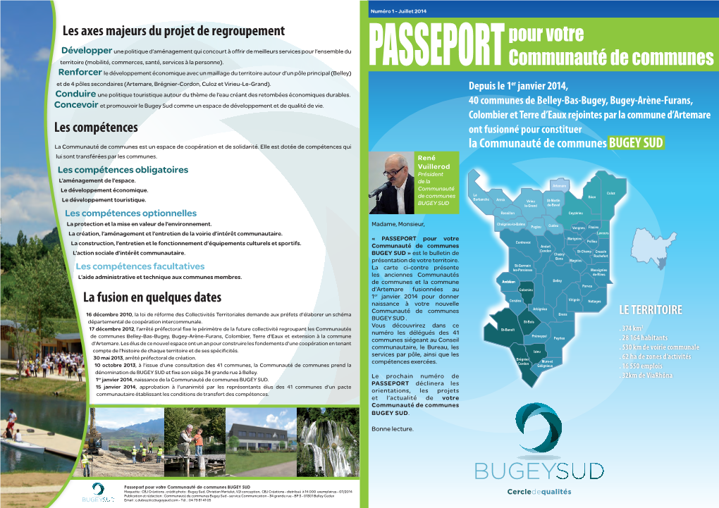 Passeport Pour Votre Communauté De Communes BUGEY