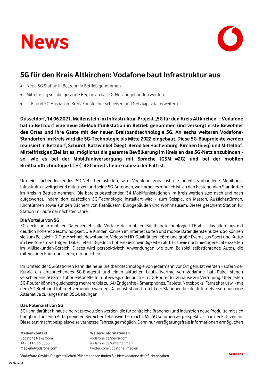 5G Für Den Kreis Altkirchen: Vodafone Baut Infrastruktur
