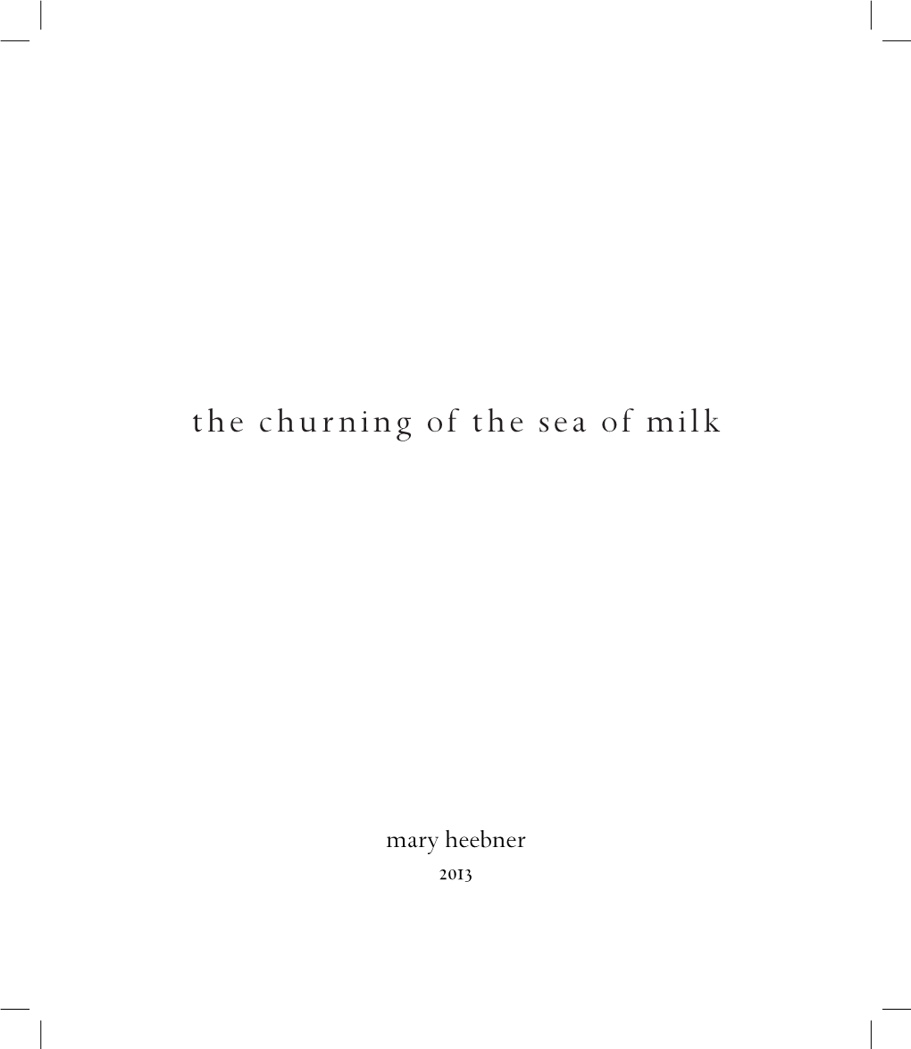 The Churning of the Sea of Milk