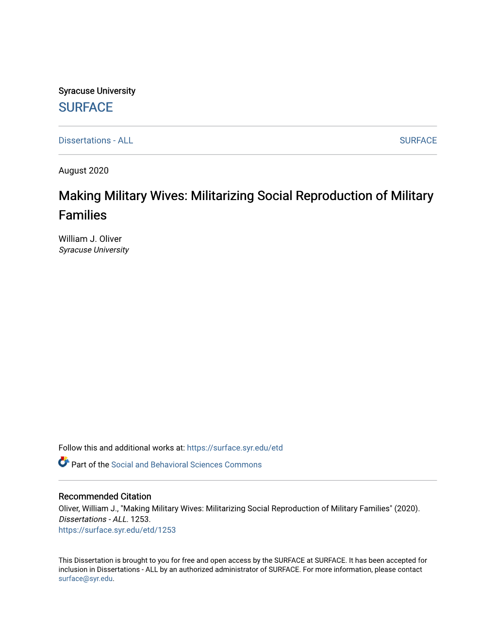 Making Military Wives: Militarizing Social Reproduction of Military Families