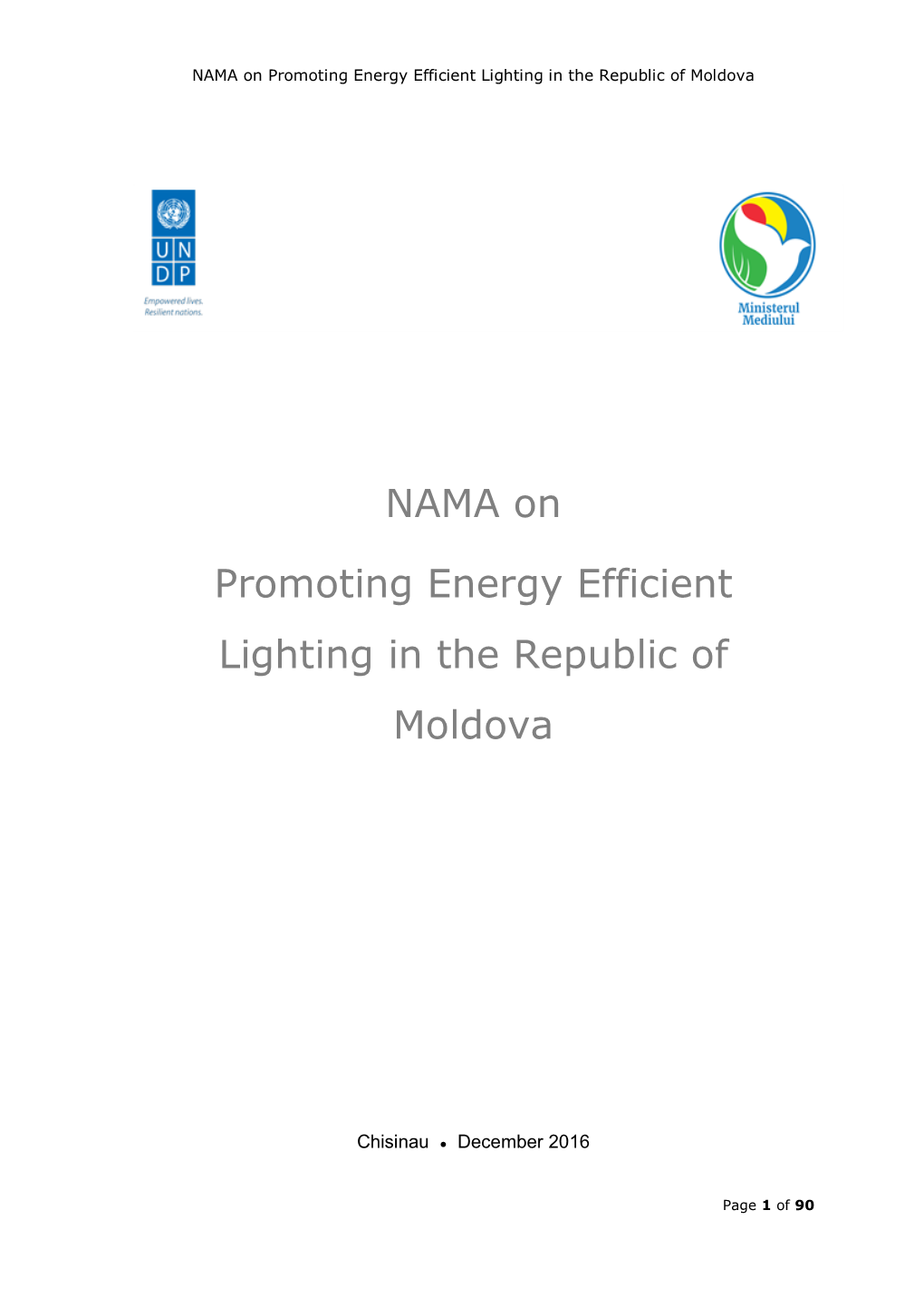 NAMA on Promoting Energy Efficient Lighting in the Republic of Moldova