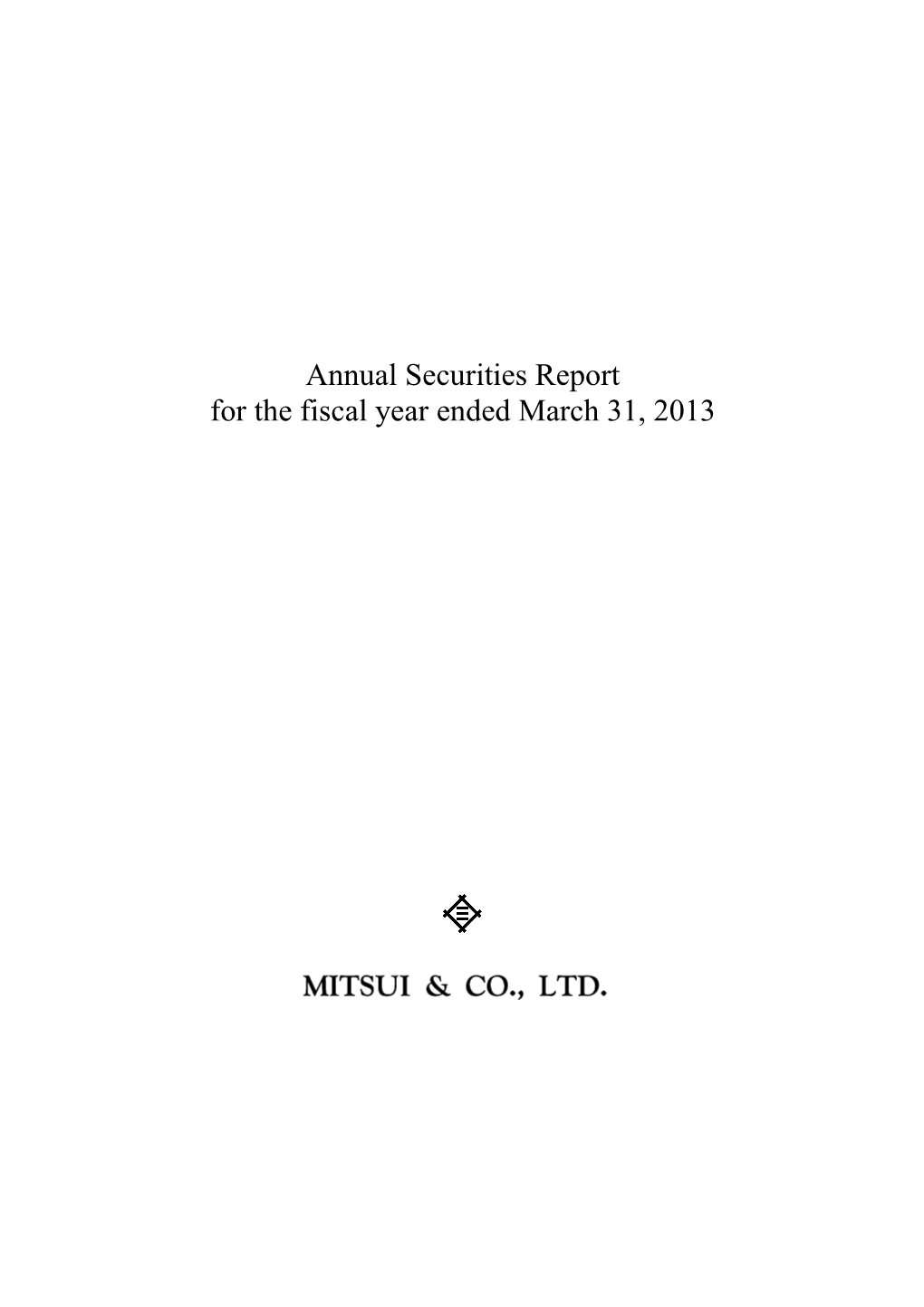 Annual Securities Report2013