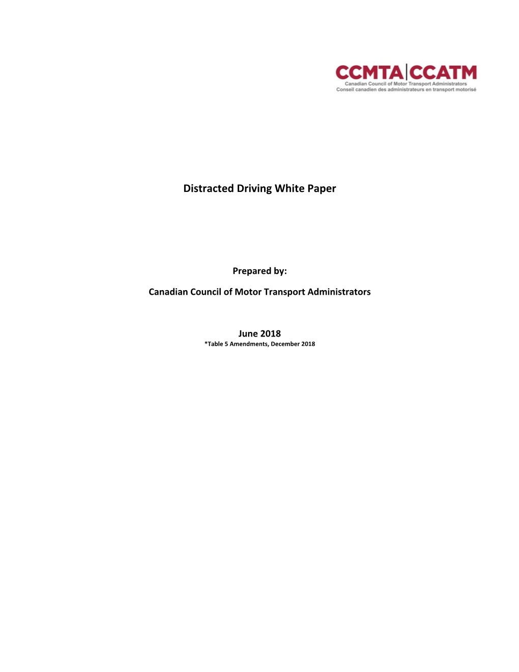 Distracted Driving White Paper