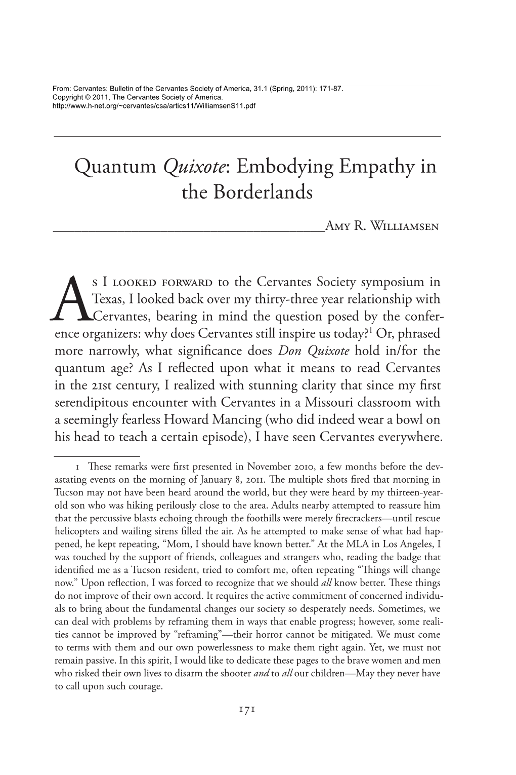 Quantum Quixote: Embodying Empathy in the Borderlands