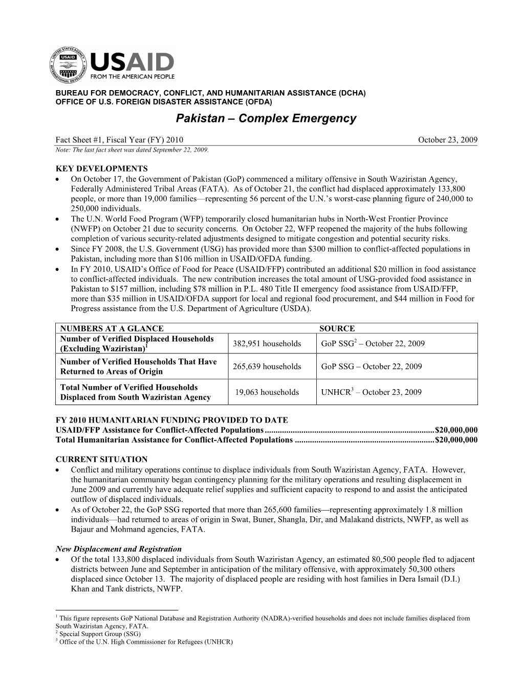 Pakistan Earthquake Fact Sheet #2