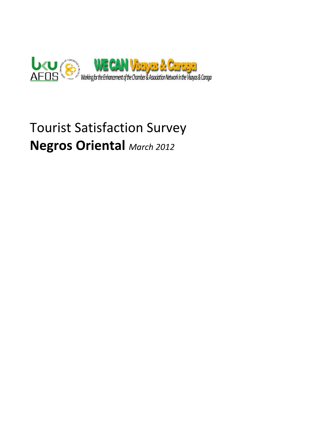 Tourist Satisfaction Survey Negros Oriental March 2012