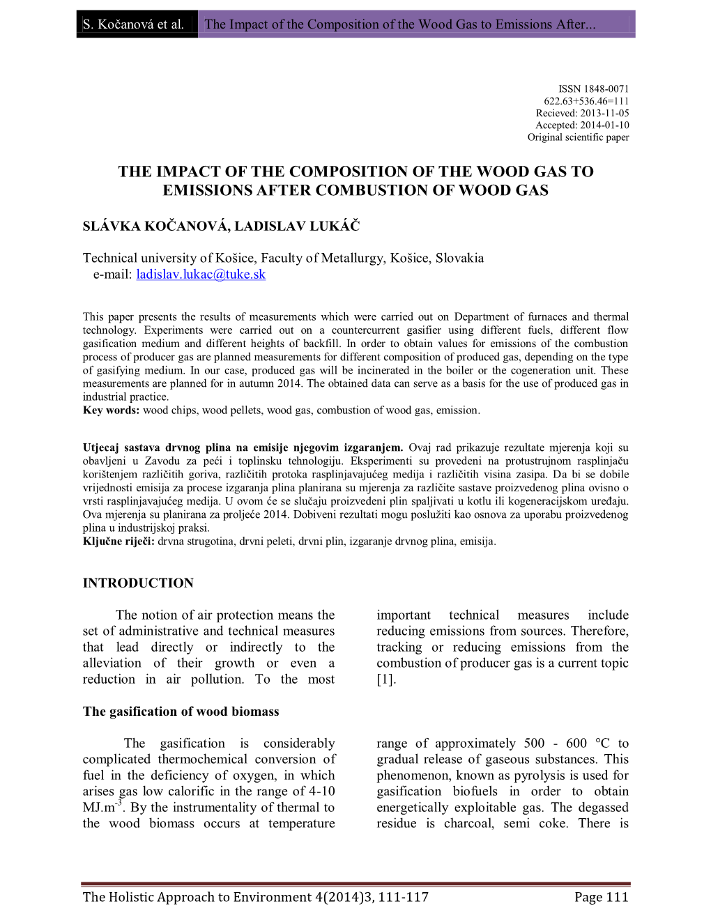 The Impact of the Composition of the Wood Gas to Emissions After... The