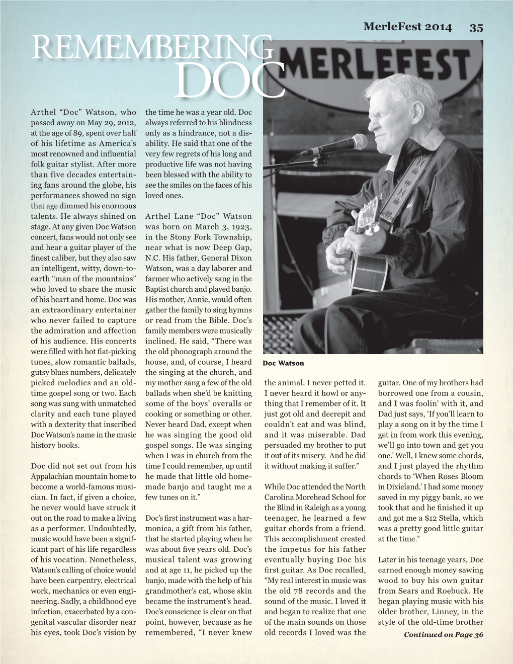 Remembering Doc Watson