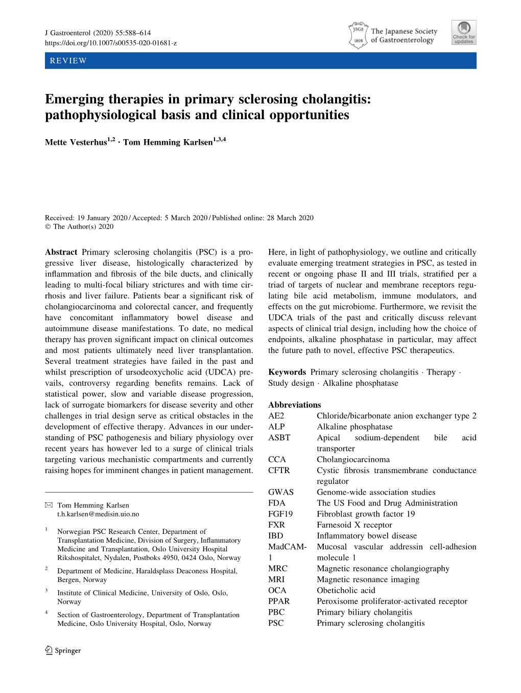 Emerging Therapies in Primary Sclerosing Cholangitis: Pathophysiological Basis and Clinical Opportunities