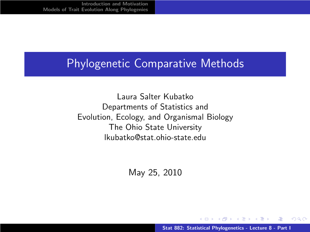 Phylogenetic Comparative Methods