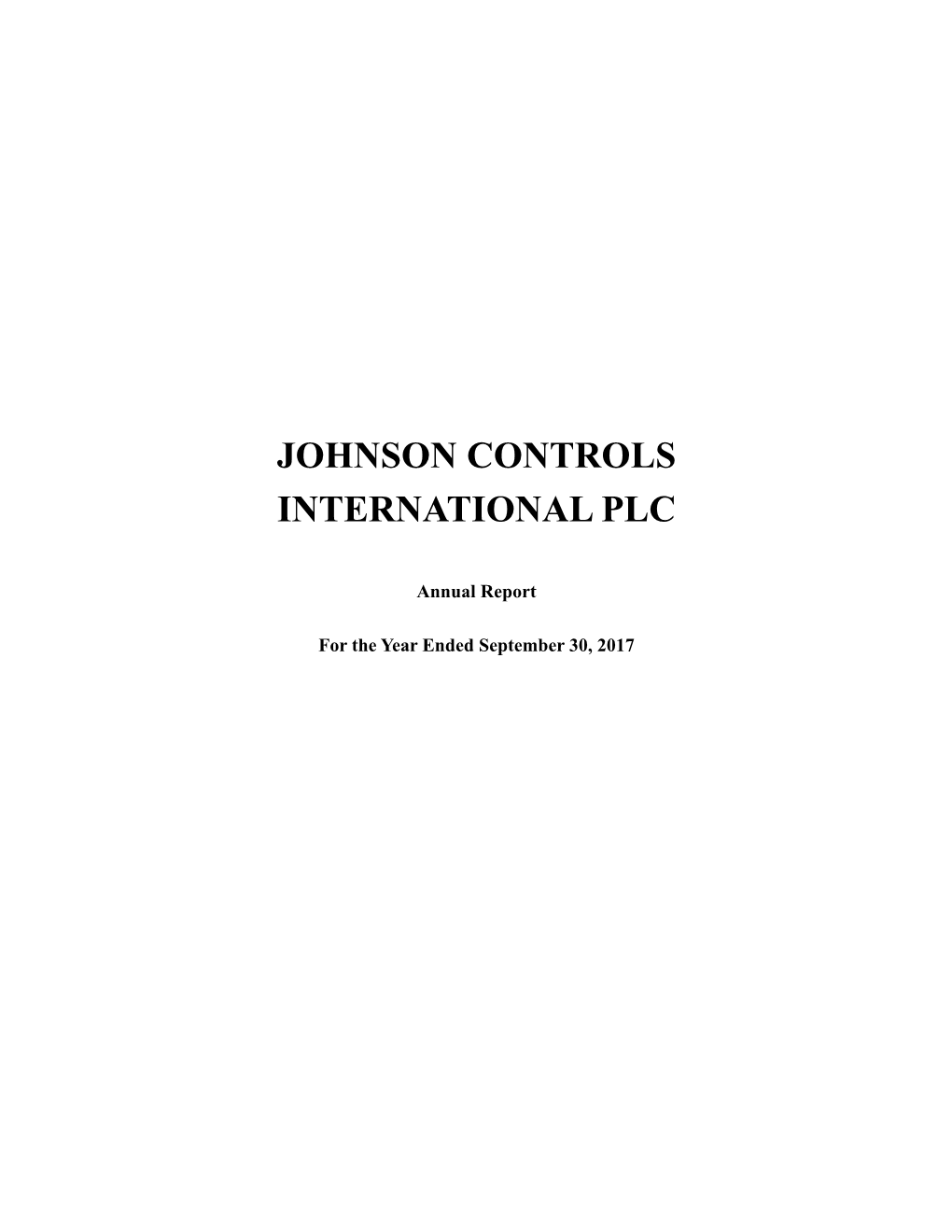 Johnson Controls International Plc