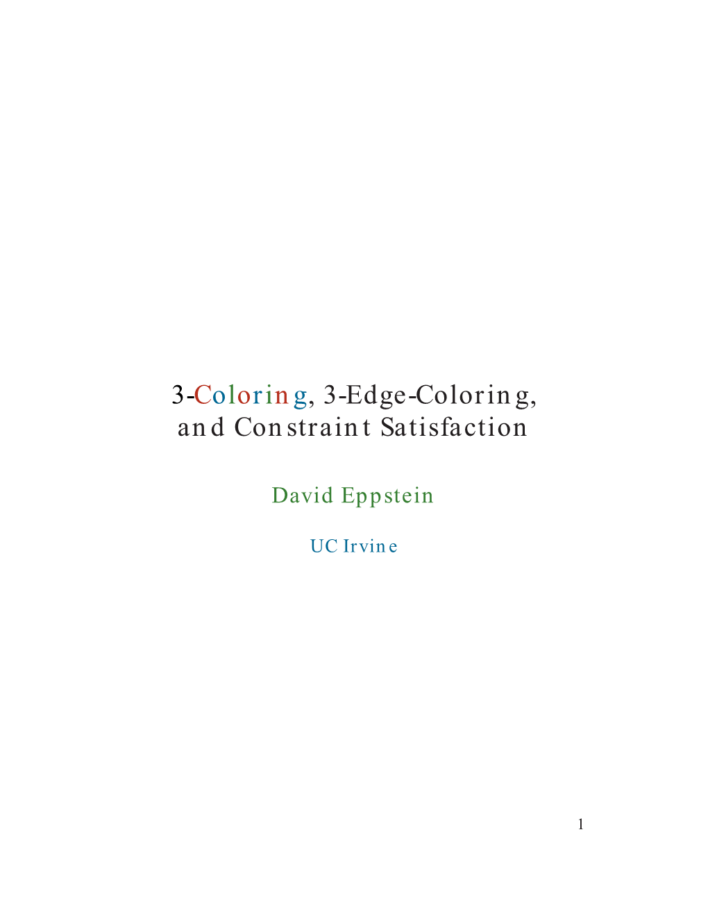 3-Coloring, 3-Edge-Coloring, and Constraint Satisfaction