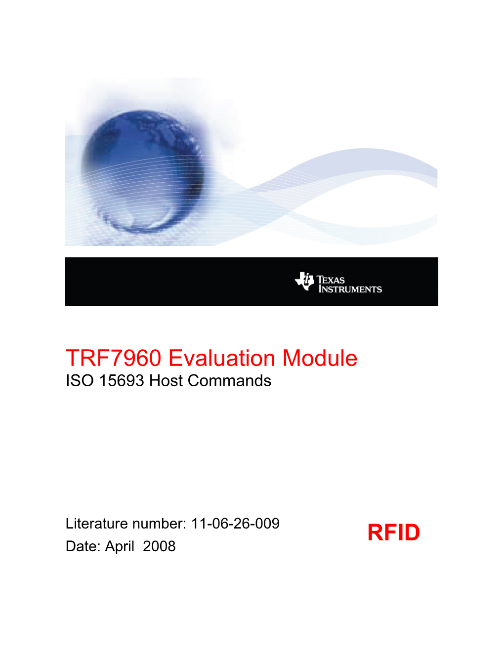 TRF7960 Evaluation Module ISO 15693 Host Commands