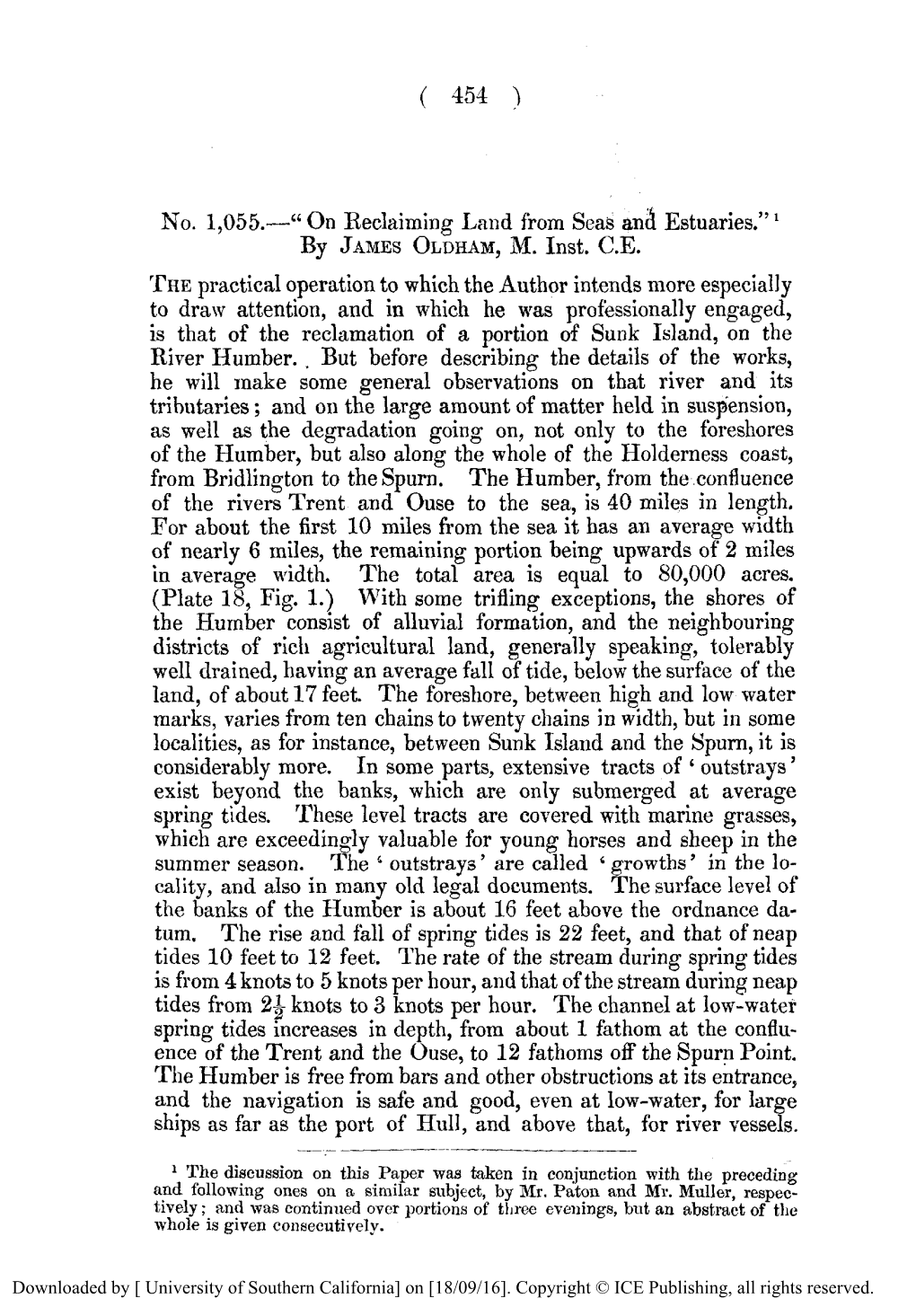 On Reclaiming Land from Seas and Estuaries.” ’ by JAMESOLDHAM, M