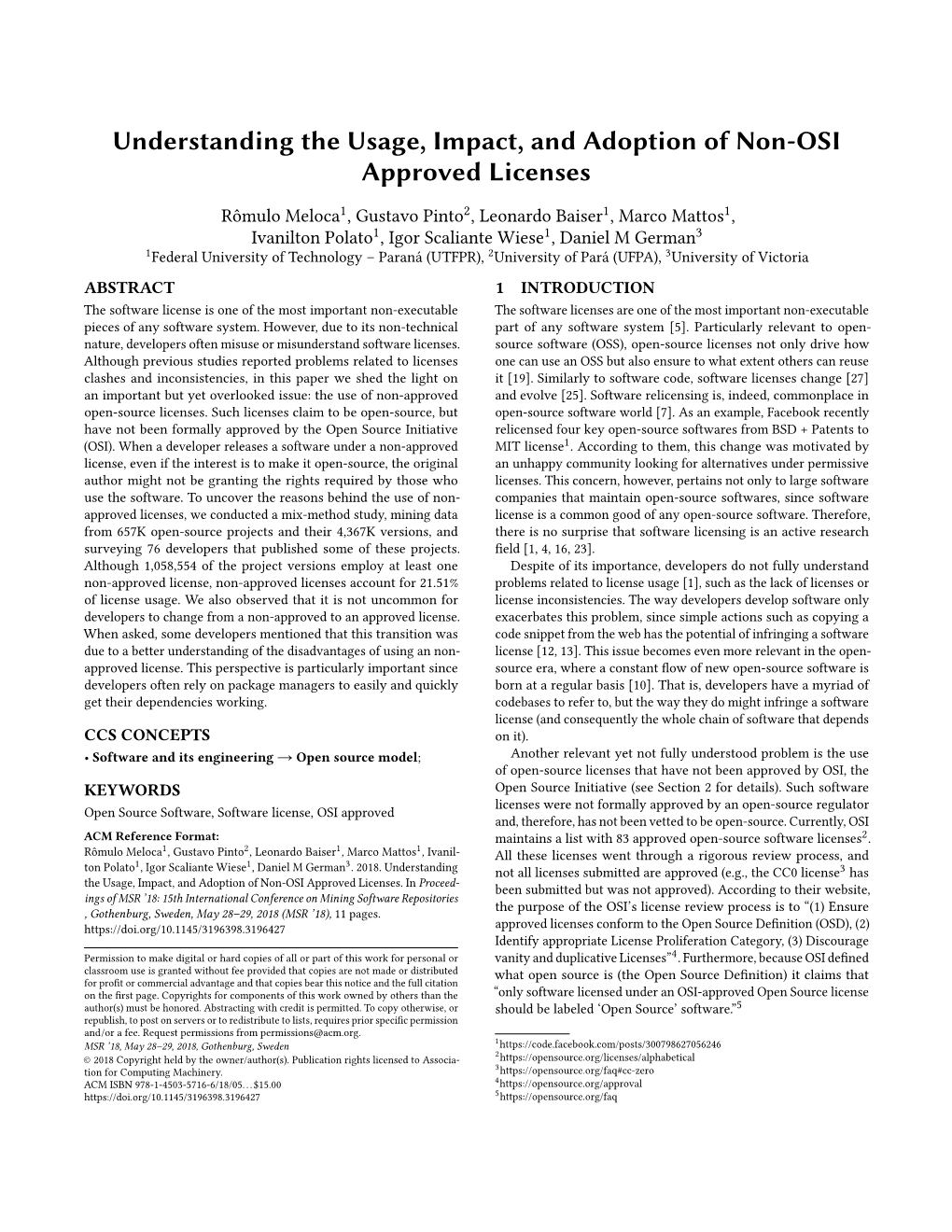 Understanding the Usage, Impact, and Adoption of Non-OSI Approved Licenses