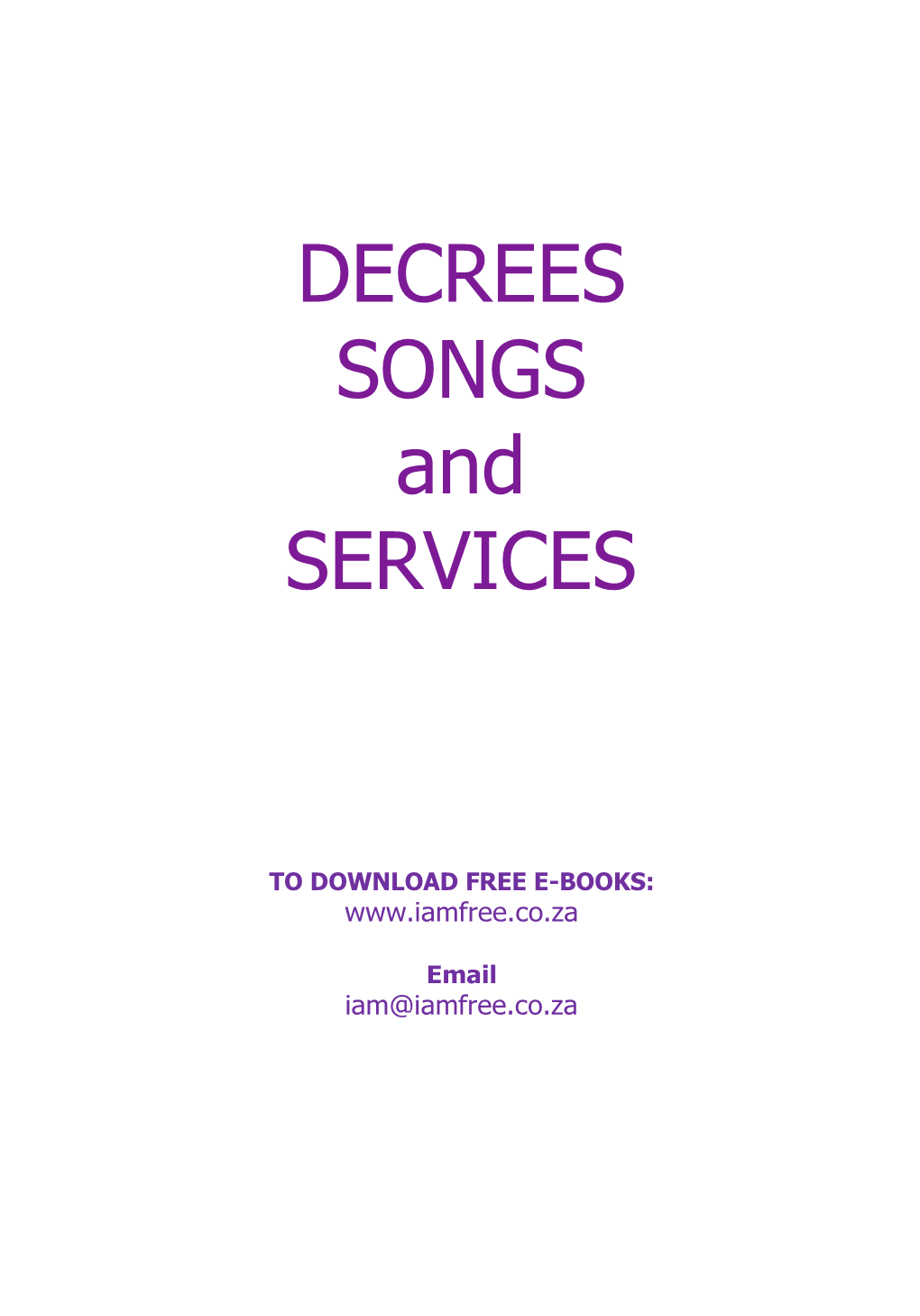 DECREES SONGS and SERVICES