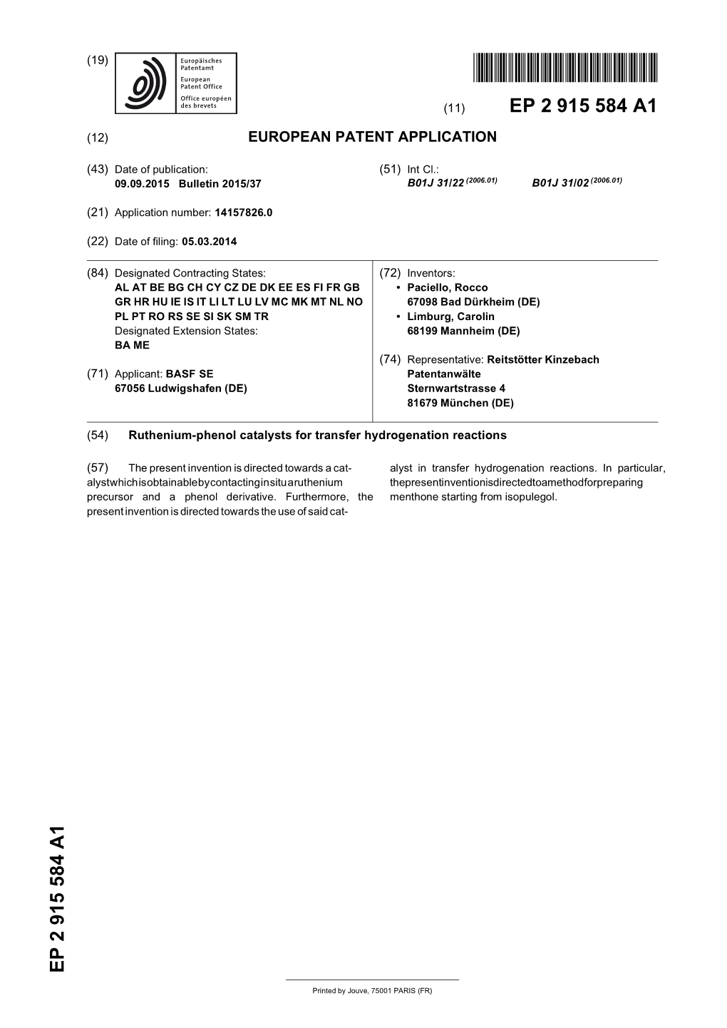 Ruthenium-Phenol Catalysts for Transfer Hydrogenation Reactions