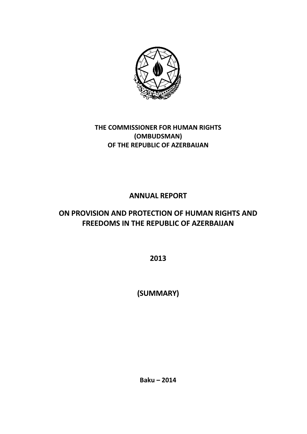 Annual Report on Provision and Protection of Human